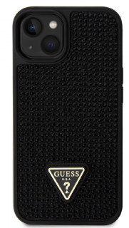 Guess Rhinestones Triangle Metal Logo Kryt pro iPhone 15 Black