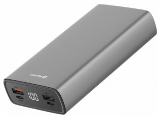 SWISSTEN hliníková powerbanka 2x USB-A USB-C PD & QC 20W 20000mAh šedá