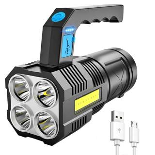 AKCE - Multifunkční LED svítilna - baterka s vestavěnou dobíjecí baterií, 1000lm, 4 režimy svícení, až 8h (LED svítilna se 4 světelnými režimy)