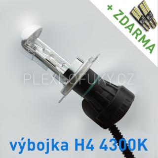 AKCE - Náhradní výbojka bixenon H4 4300K do přestavbových HID sad (Výbojka H4 4300K - AKCE - ke každé zakoupené výbojce ZDARMA LED SMD parkovací žárovky s funkcí CANBUS !)