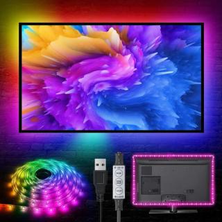 VÝPRODEJ - LED RGB pásek za TV a PC, délka 5m (LED sestava RGB za TV s dálkovým ovladačem)