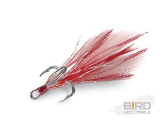 Delphin B!RD Hook TRIPLE / 3ks červená Velikost: červená pírka #10