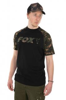 Fox Triko Raglan T Shirt Black Camo Varianta: Fox Black  / Camo Raglan T - L