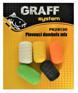 Graff Plovoucí dumbels 7x13mm Mix barev 5ks