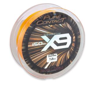 Iron Claw šňůra Pure Contact X9 150 m oranžová Průměr: 0,09 mm
