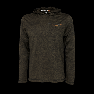 Savage Gear Mikina Fighter Stretch Hoodie Burnt Olive Melange Velikost: L