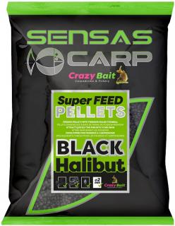 Sensas Pelety Super Feed Black Halibut (halibut) 700g Průměr: 8mm