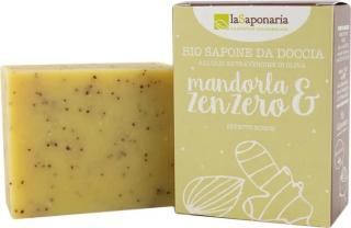 laSaponaria Tuhé olivové mýdlo peelingové BIO - Mandle a zázvor 100 g