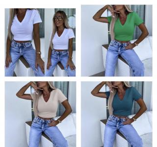 Bavlněný basic crop top/ různé barvy Barva: Béžová