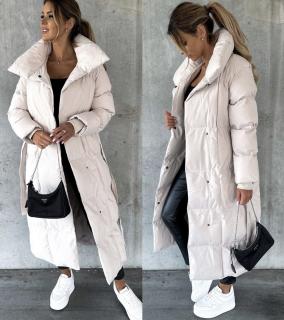 Maxi bunda Puffer béžová Velikost: M-L