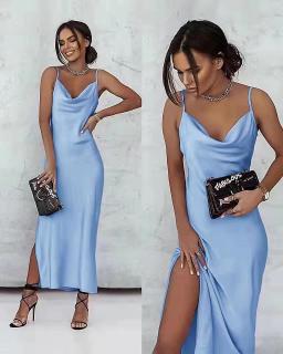 Satenové šaty Anne Barva: Modrá