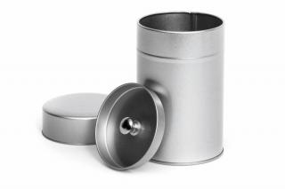 Stříbrná plechovka na čaj 100g s vnitřním víčkem
