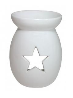 Keramická aromalampa vysoká bílá - Hvězda