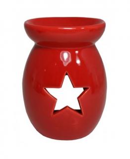 Keramická aromalampa vysoká červená - Hvězda