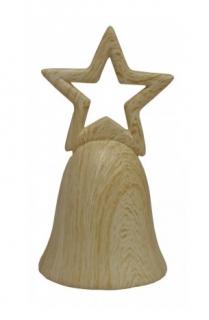 Keramický zvonek Hvězda s motivem dřeva