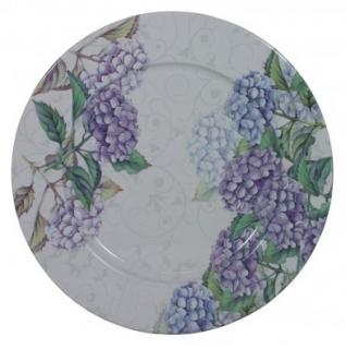 Plechový dekorační talíř Hortenzie