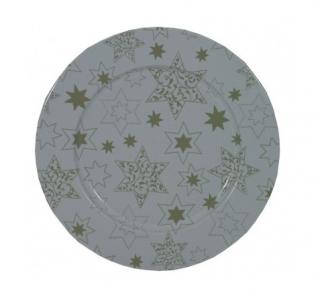 Plechový dekorační talíř Hvězdičky