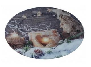 Plechový dekorační talíř Kouzlo Vánoc
