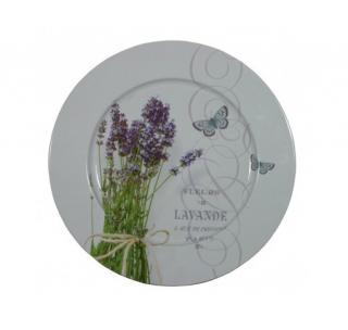 Plechový dekorační talíř Levandule II