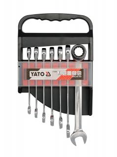 Sada ráčnových očkoplochých klíčů YATO 7 ks 10 až 19 mm CrV (Sada ráčnových očkoplochých klíčů YATO chrom-vanadová ocel 7 ks)