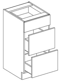 ASPEN D40S3 skříňka spodní 40 cm šuplíková (skříňka 4 šuplíky)