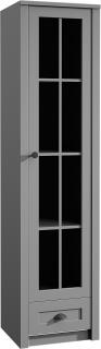 PROVENCE W1S vitrína šedá (vitrína 1 dveře 1 šuplík)