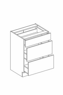 ROYAL D60S3 skříňka šuplíková 60 cm (skříňka spodní 3 šuplíky)