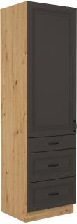 Stilo 60 DKS-210 3S 1F potravinová skříň 60 cm 3 šuplíky, 1 dvířka šedá
