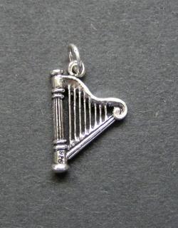 Harfa - stříbrný přívěsek / přívěsek ze stříbra (Harfa - stříbrný přívěšek na krk)