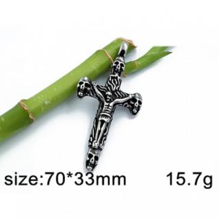 Kříž z lebek - ocelový přívěsek - 70x33m (Kříž z lebek - přívěsek z oceli - 70x33m)