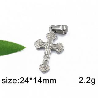 Malý kříž s Ježíšem Kristem - ocelový přívěsek