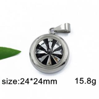 Ocelový přívěsek - 24x24mm - kruh připomínající terč s kombinovanými barvami  (Přívěsek z oceli  - 24x24mm - kruh připomínající terč s kombinovanými barvami )