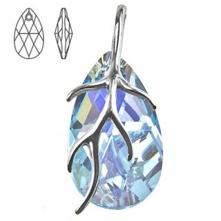Přívěsek - Swarovski Pear Shape 16mm Aquamarine AB