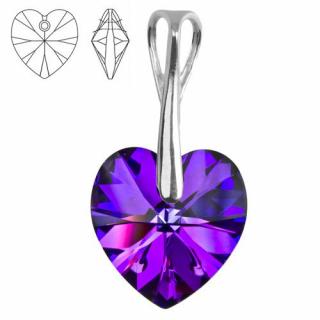Přívěsek - Swarovski Xilion Heart 14mm Heliotrope