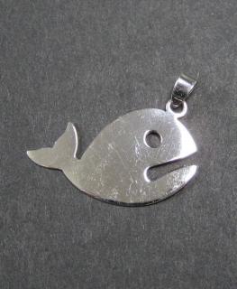 Velryba - stříbrný přívěsek / přívěsek ze stříbra (Velryba - stříbrný přívěšek na krk)