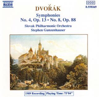 Antonín Dvořák, Slovak Philharmonic Orchestra, Stephen Gunzenhauser - Symphonies No. 4, Op 13 / No. 8, Op. 88 - CD (CD: Antonín Dvořák, Slovak Philharmonic Orchestra, Stephen Gunzenhauser - Symphonies No. 4, Op 13 / No. 8, Op. 88)
