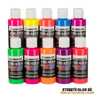10x60ml CreateX fluorescenční sada airbush barev, 5817-00 (CreateX Flurescent 5817-00, 10x60ml)