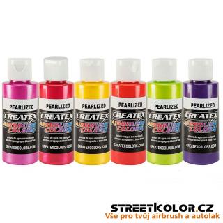 6x60ml CreateX perleťová sada II airbrush barev, 5811-00 (CreateX Pearl 5811-00, 6x60ml)