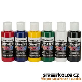6x60ml CreateX základní sada airbrush barev, 5801-00 (CreateX Primary 5801-00, 6x60ml)
