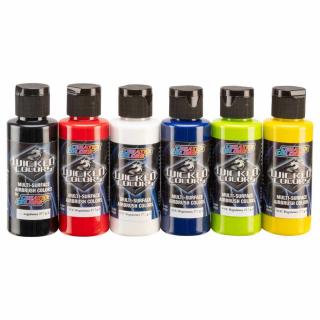 6x60ml Wicked Opaque sada neprůhledných airbrush barev W131-02 (Wicked W131-02 OPAQUE PRIMARY SET)