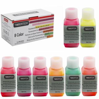 8x30ml FENGDA TIMBERTECH fluorescenční akrylová sada airbrush barev