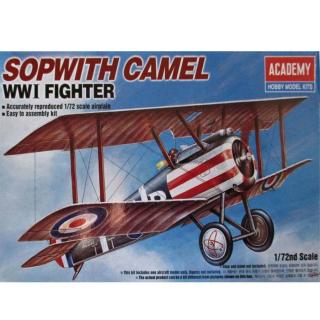 Academy WW1 SOPWITH CAMEL Model Set letadla 1:72, 26 dílů (ACADEMY CAMEL F.1 WORLD WAR 1 HOBBY MODEL KIT 1:72, 12,1cm, Model No.: 12447)