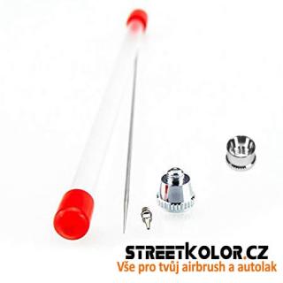 Airbrush jehla, tryska, kryt trysky, kryt jehly 0,35 mm (NOZZLE, NEEDLE, NEEDLE CAP and NOZZLE CAP 0,35mm for FENGDA + HSENG)