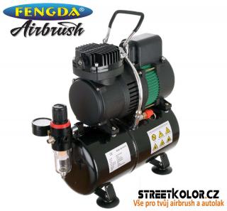 Airbrush kompresor FENGDA® AS-326 s dvěma ventilátory pro maximální chlazení (Airbrush Kompresor FENGDA® AS-326)