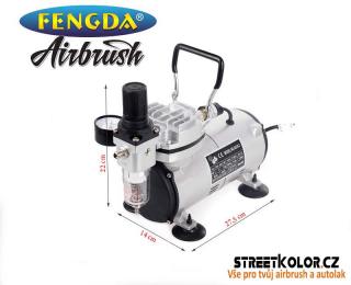 Airbrush kompresor FENGDA AS18-2 Jednoválcový (AirBrush Kompresor)