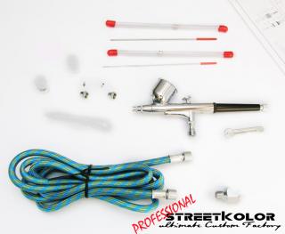 Airbrush pistole FENGDA® BD-130K 0,2 + 0,3 + 0,5 mm jehla a tryska + hadice (Nejlepší cena na trhu)