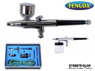 Airbrush pistole FENGDA® BD-134K; 0,2 + 0,3 + 0,5 mm jehla a tryska + hadice (AirBrush FENGDA BD-134K)