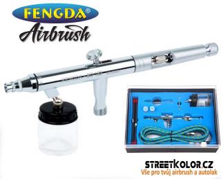 Airbrush pistole FENGDA® BD-182K 0,3 + 0,5 + 0,8 mm jehla a tryska + hadice (Nejlepší cena na trhu)