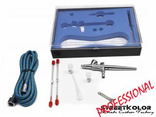 Airbrush pistole FENGDA® BD-207K 0,2 + 0,3 + 0,5 mm jehla a tryska + hadice (Nejlepší cena na trhu)