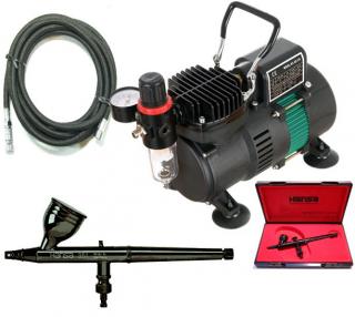 Airbrush profi set: HARDER &amp; STEENBECK Hansa Topline 281 + kompresor AS-320